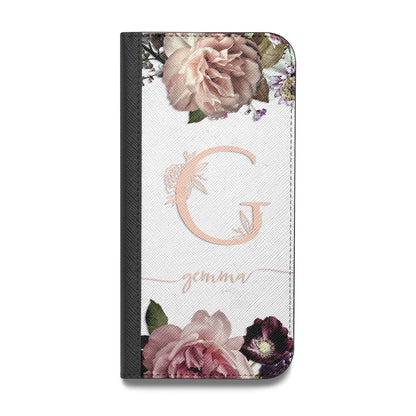 Vintage Floral Personalised Vegan Leather Flip iPhone Case