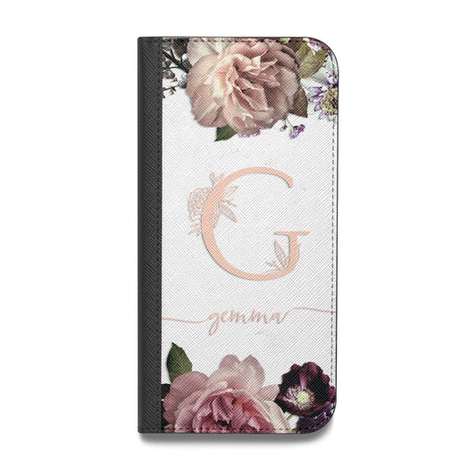 Vintage Floral Personalised Vegan Leather Flip iPhone Case