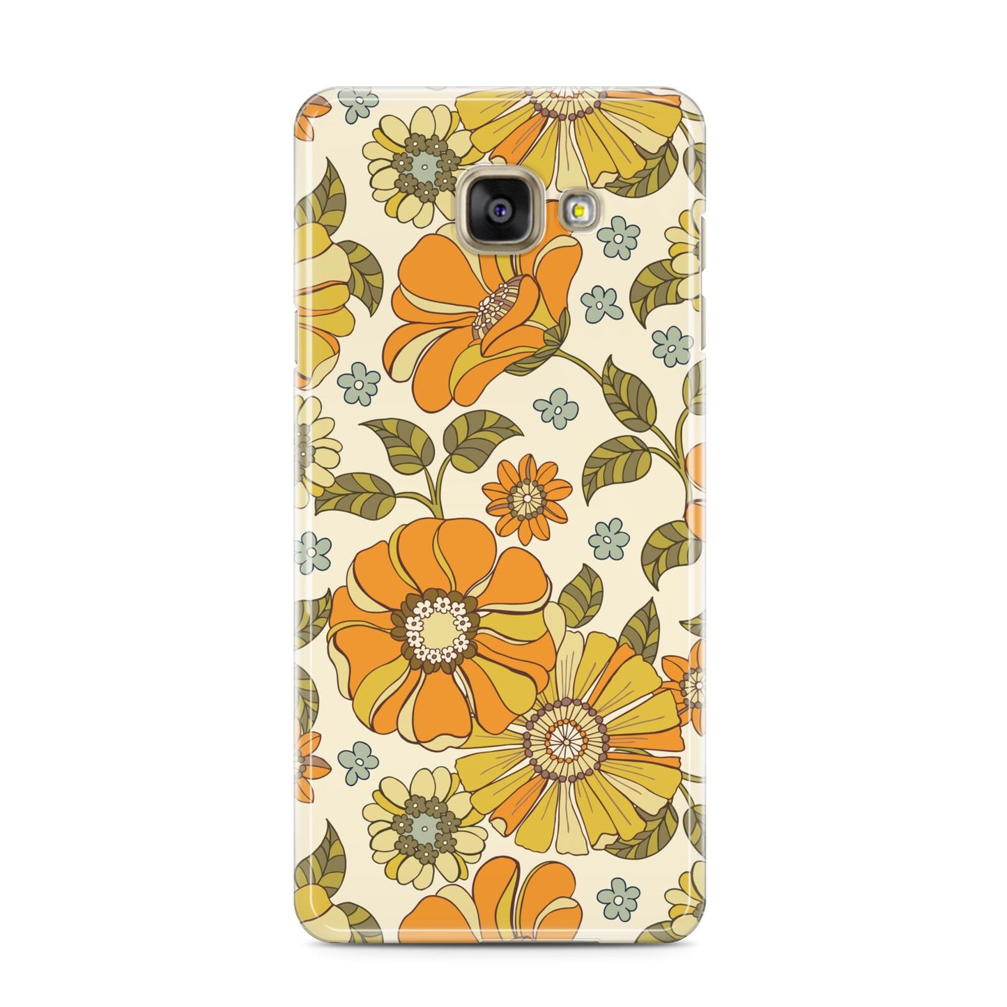 Vintage Floral Samsung Galaxy A3 2016 Case on gold phone