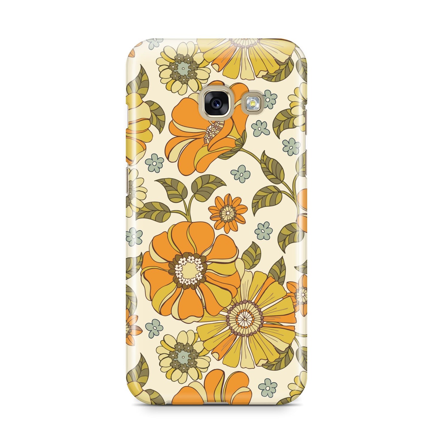 Vintage Floral Samsung Galaxy A3 2017 Case on gold phone