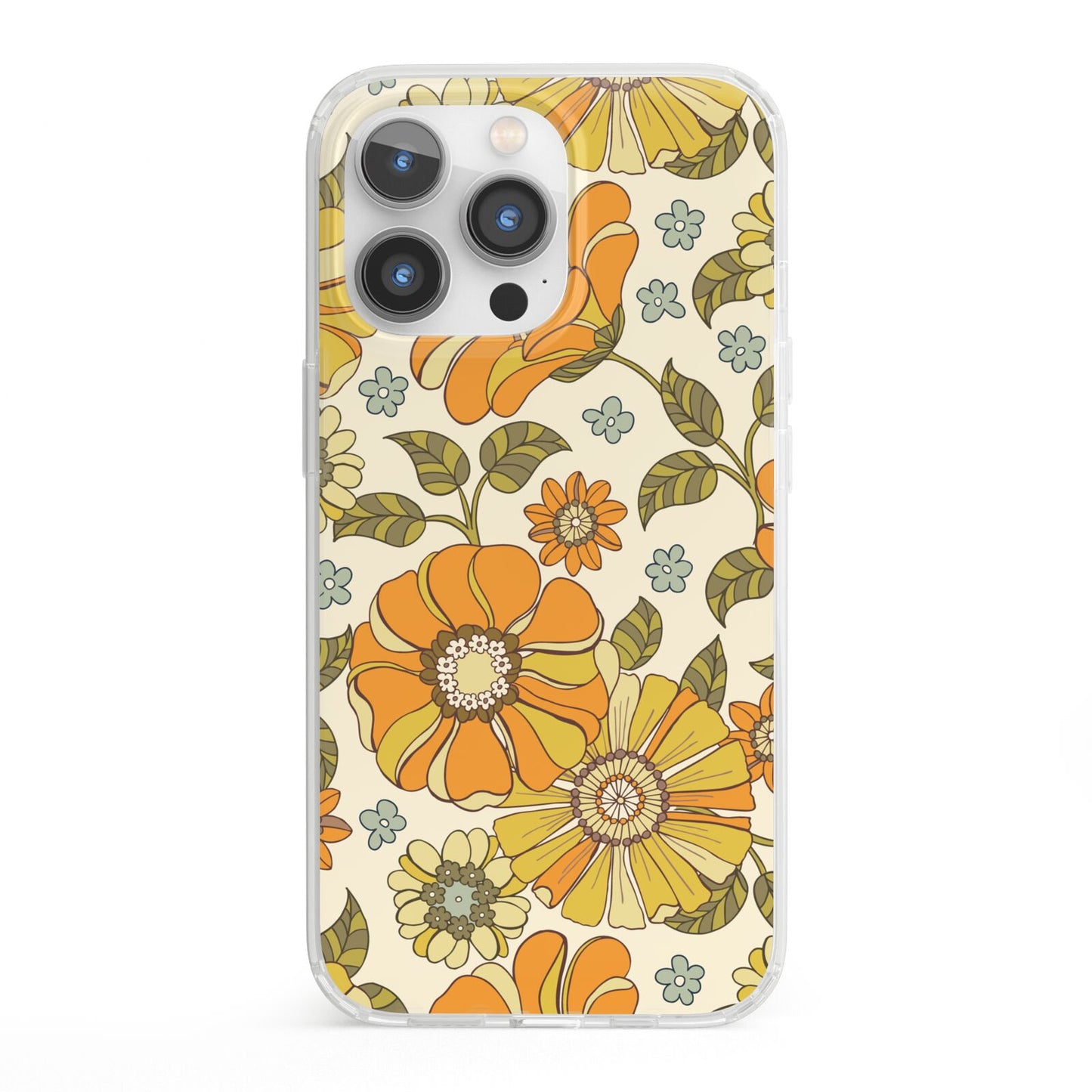 Vintage Floral iPhone 13 Pro Clear Bumper Case