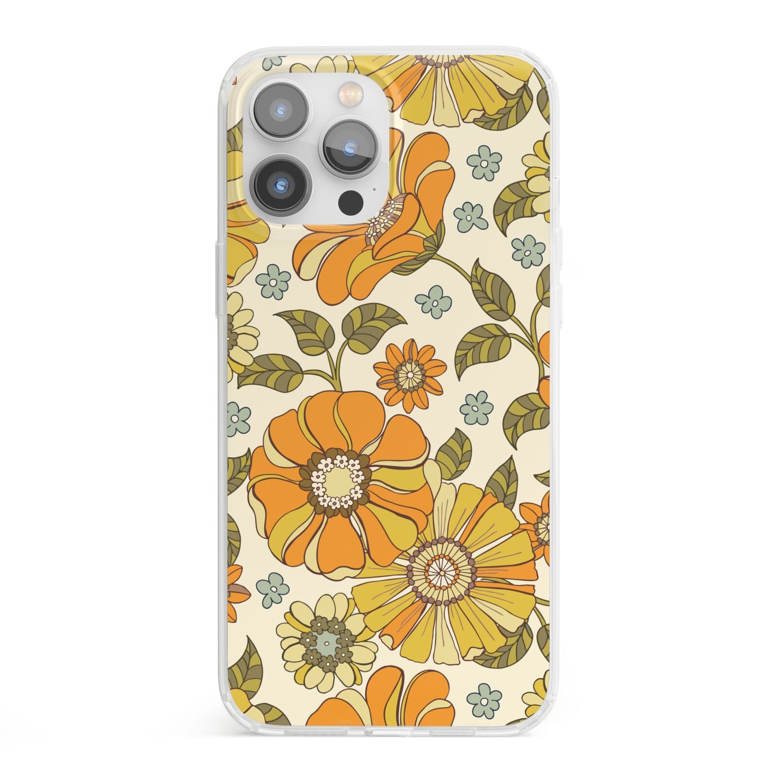 Vintage Floral iPhone 13 Pro Max Clear Bumper Case