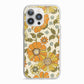 Vintage Floral iPhone 13 Pro TPU Impact Case with White Edges