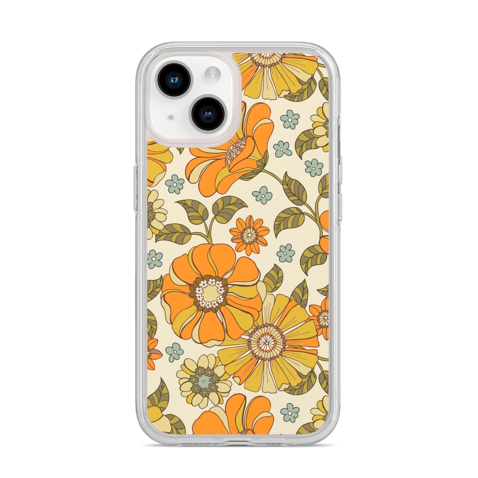 Vintage Floral iPhone 14 Clear Tough Case Starlight