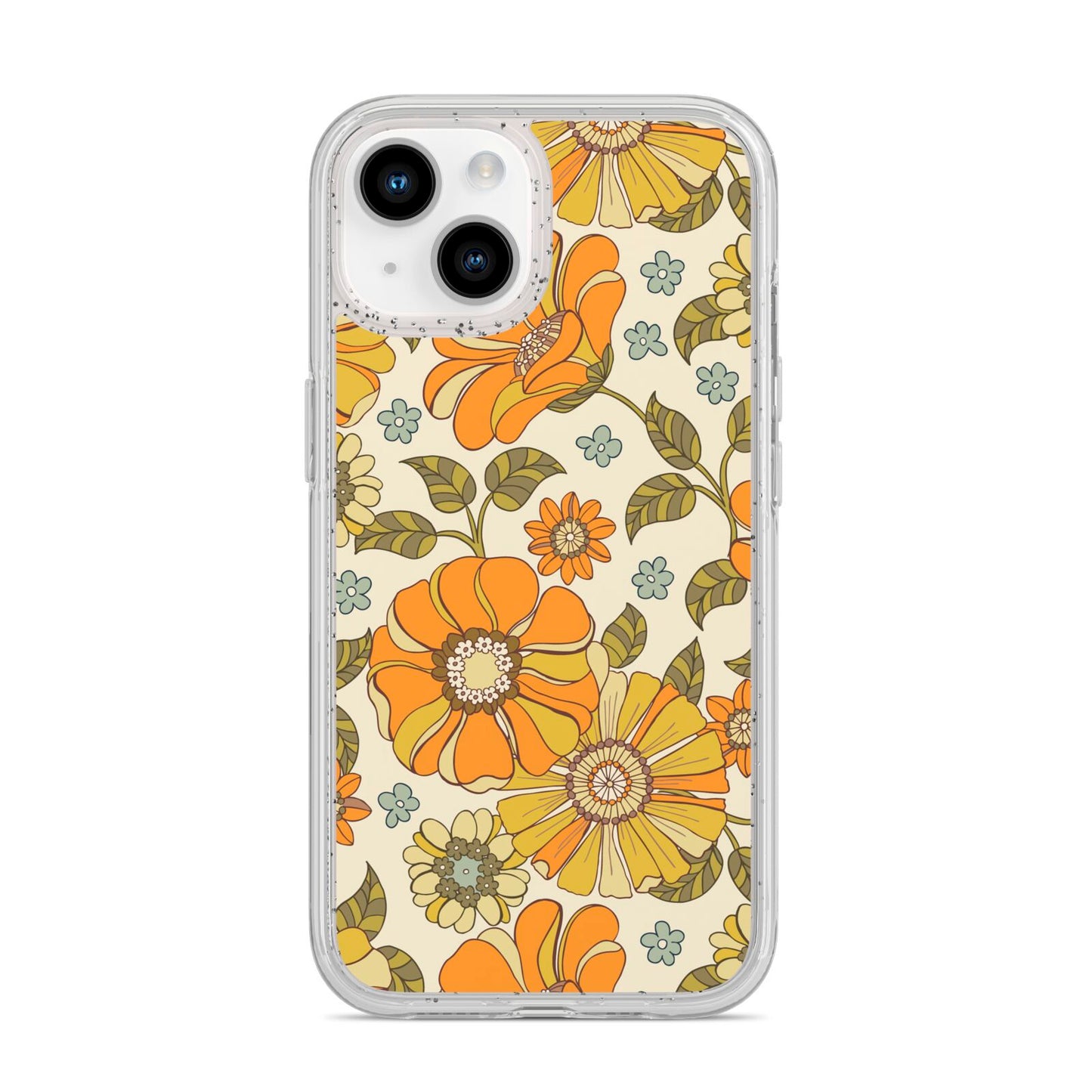 Vintage Floral iPhone 14 Glitter Tough Case Starlight