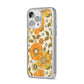 Vintage Floral iPhone 14 Pro Max Glitter Tough Case Silver Angled Image