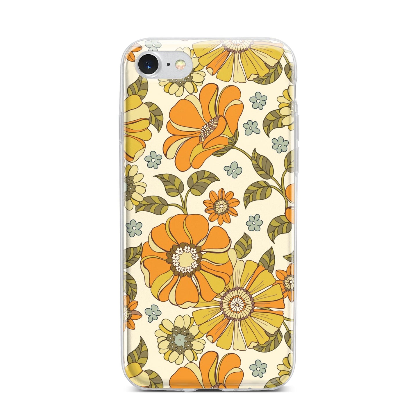 Vintage Floral iPhone 7 Bumper Case on Silver iPhone