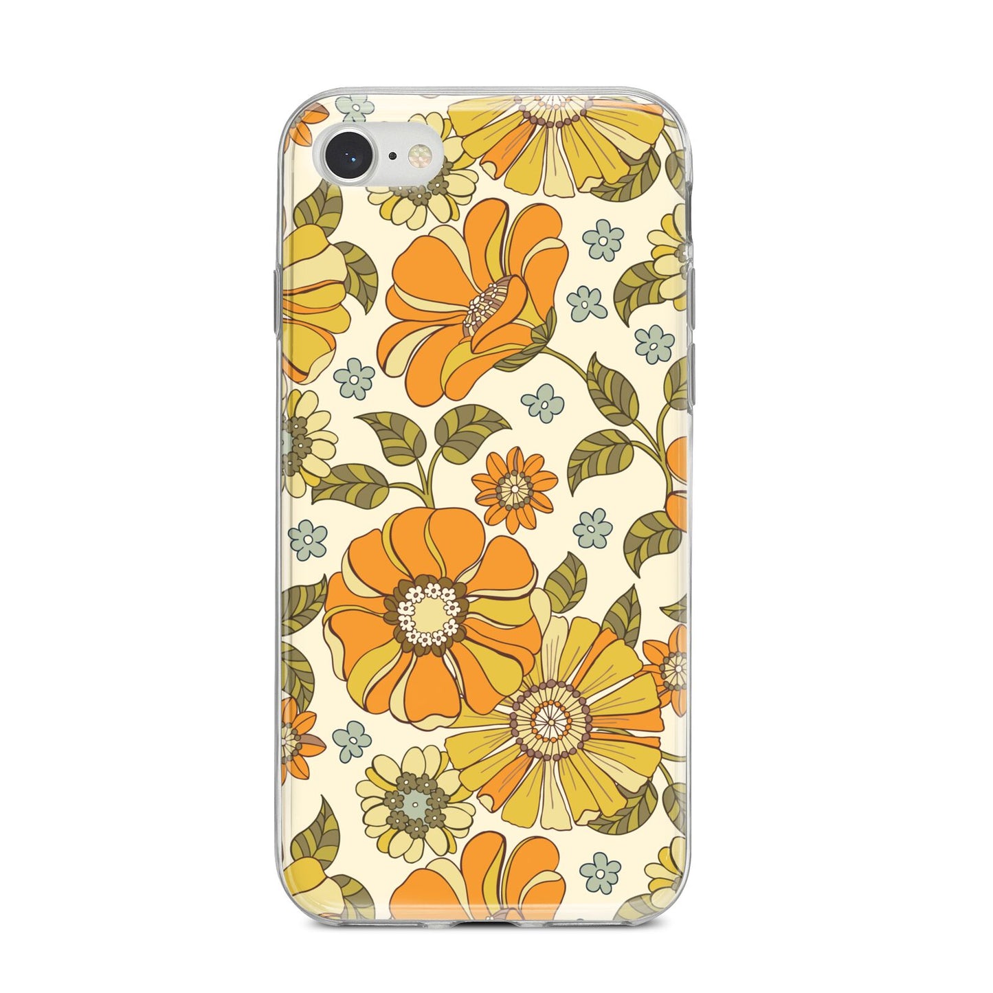 Vintage Floral iPhone 8 Bumper Case on Silver iPhone