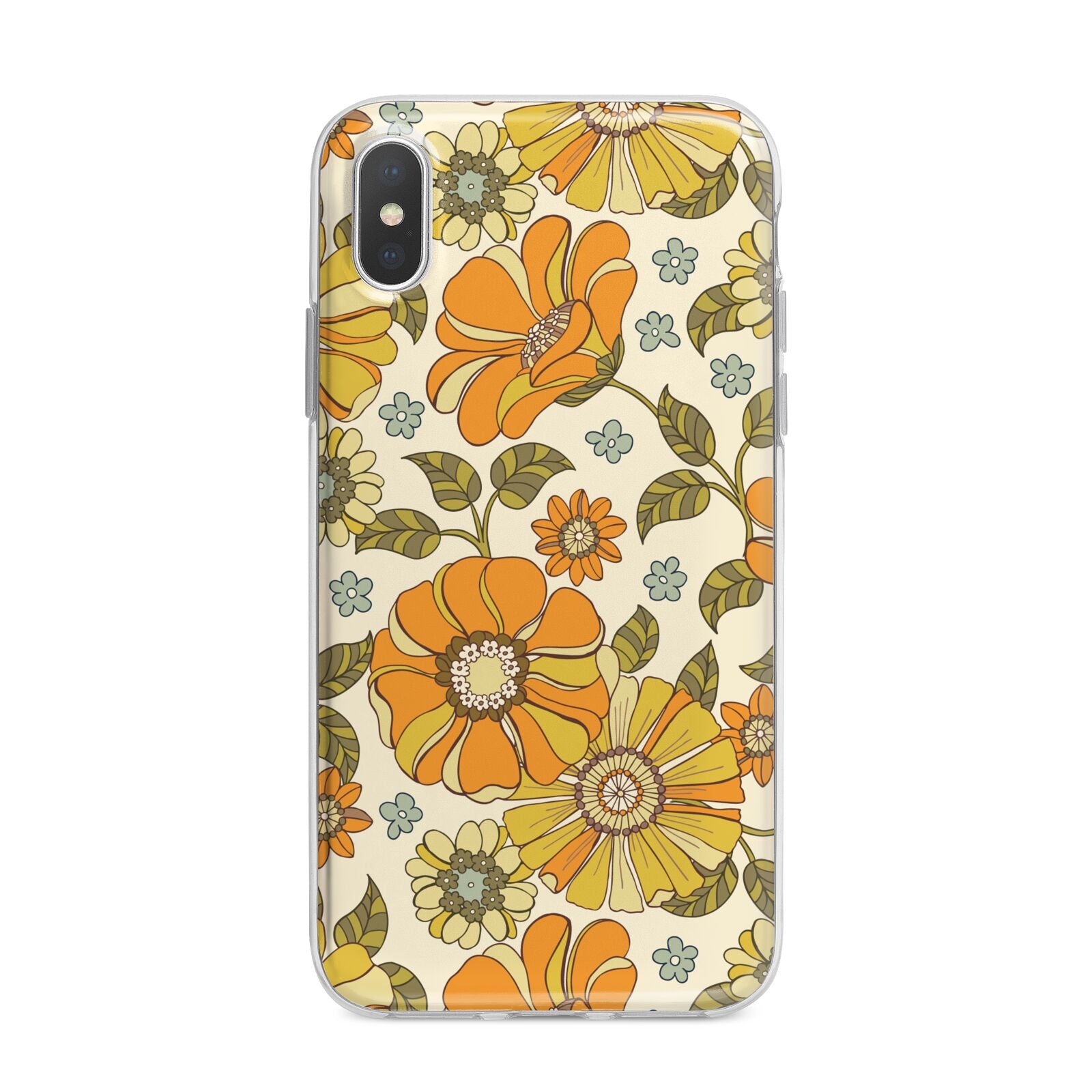 Vintage Floral iPhone X Bumper Case on Silver iPhone Alternative Image 1