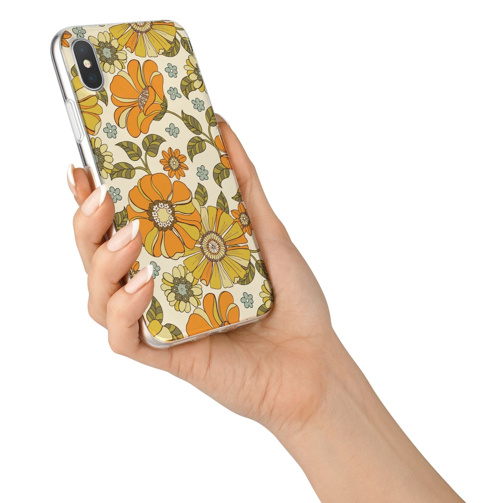 Vintage Floral iPhone X Bumper Case on Silver iPhone Alternative Image 2