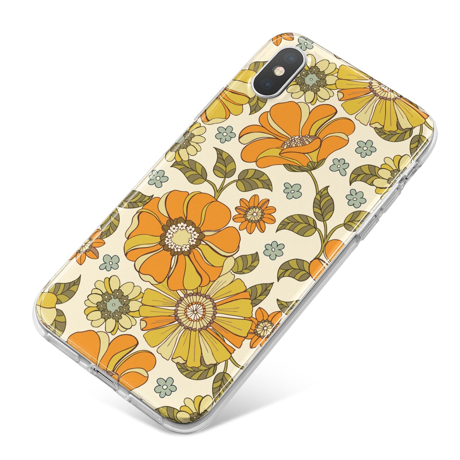 Vintage Floral iPhone X Bumper Case on Silver iPhone