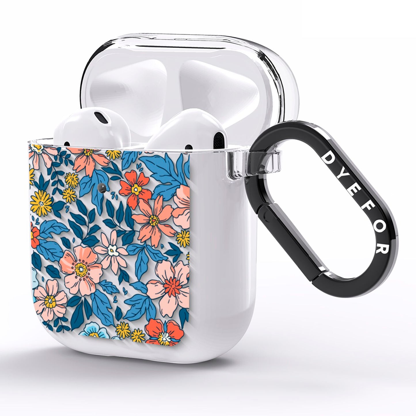 Vintage Flower AirPods Clear Case Side Image