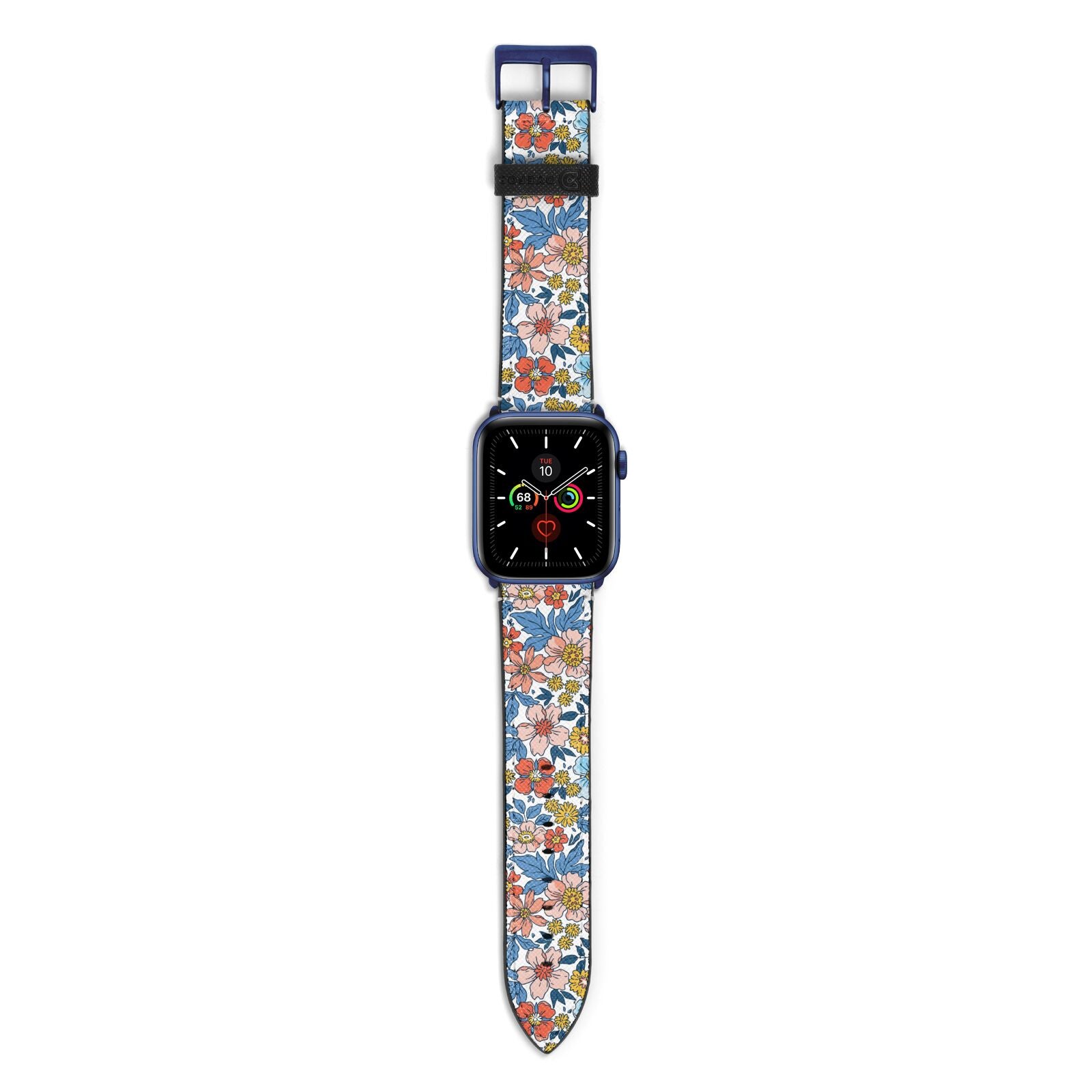 Vintage Flower Apple Watch Strap with Blue Hardware