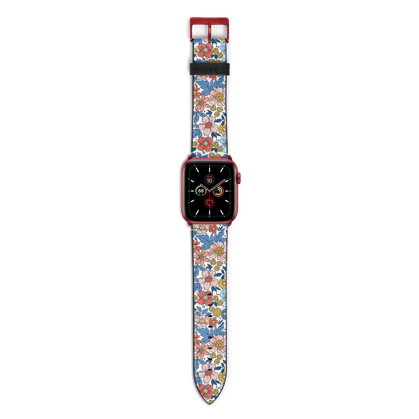 Vintage Flower Apple Watch Strap with Red Hardware
