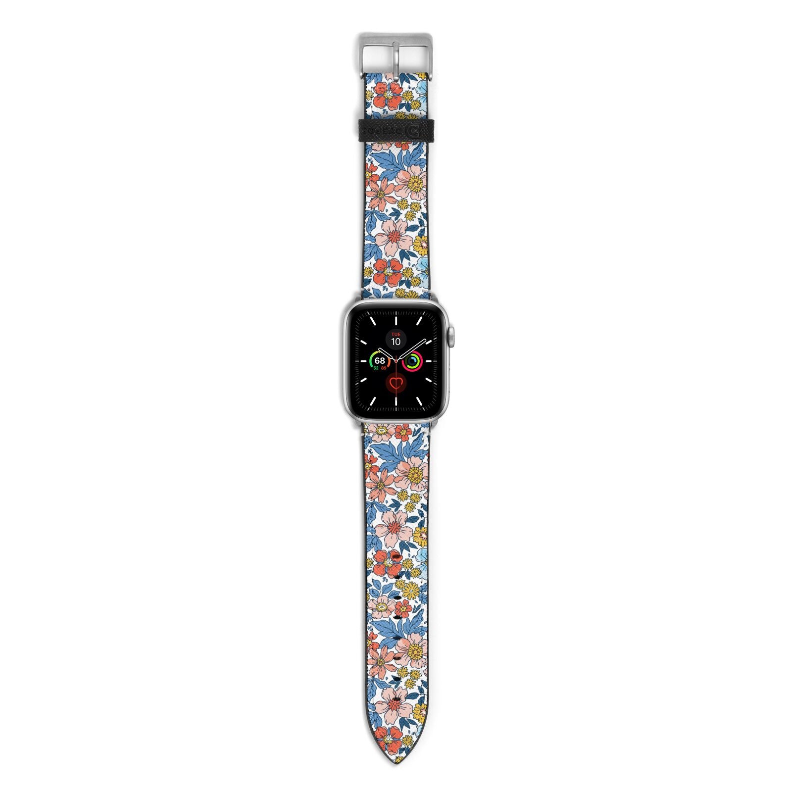 Vintage Flower Apple Watch Strap with Silver Hardware