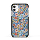 Vintage Flower Apple iPhone 11 in White with Black Impact Case