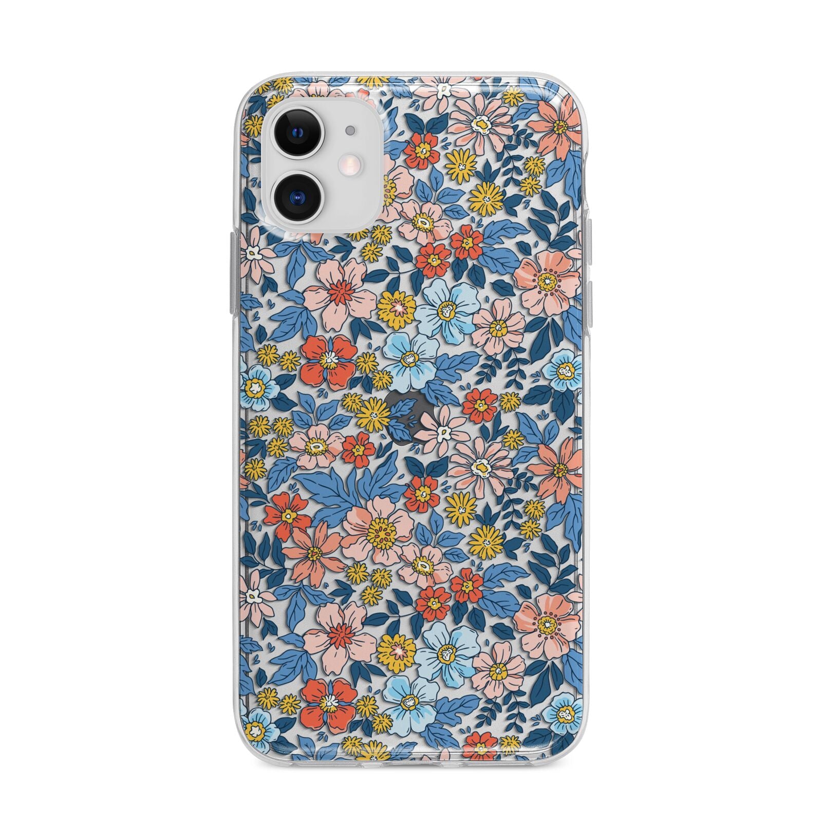 Vintage Flower Apple iPhone 11 in White with Bumper Case