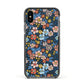 Vintage Flower Apple iPhone Xs Impact Case Black Edge on Black Phone