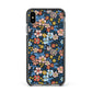 Vintage Flower Apple iPhone Xs Max Impact Case Black Edge on Black Phone