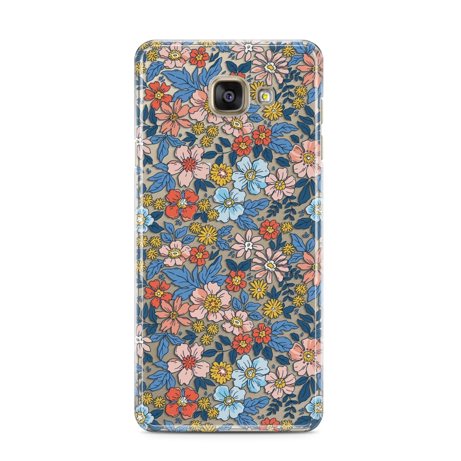 Vintage Flower Samsung Galaxy A3 2016 Case on gold phone