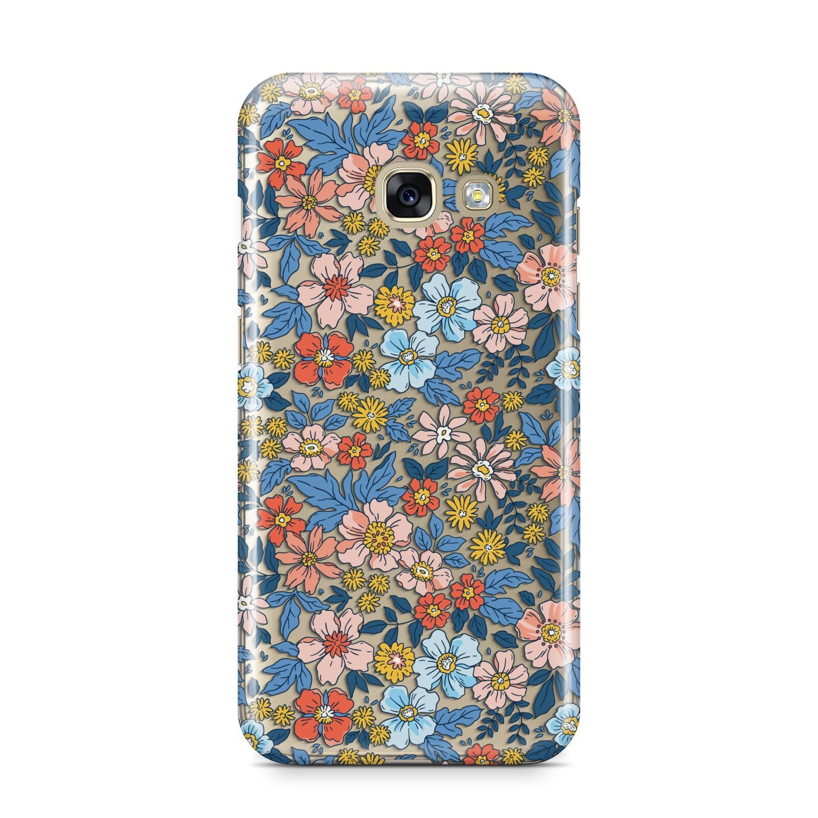 Vintage Flower Samsung Galaxy A3 2017 Case on gold phone