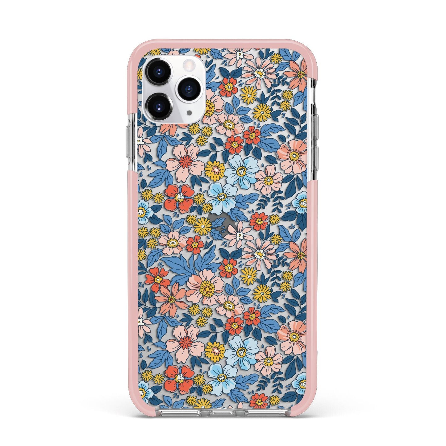 Vintage Flower iPhone 11 Pro Max Impact Pink Edge Case