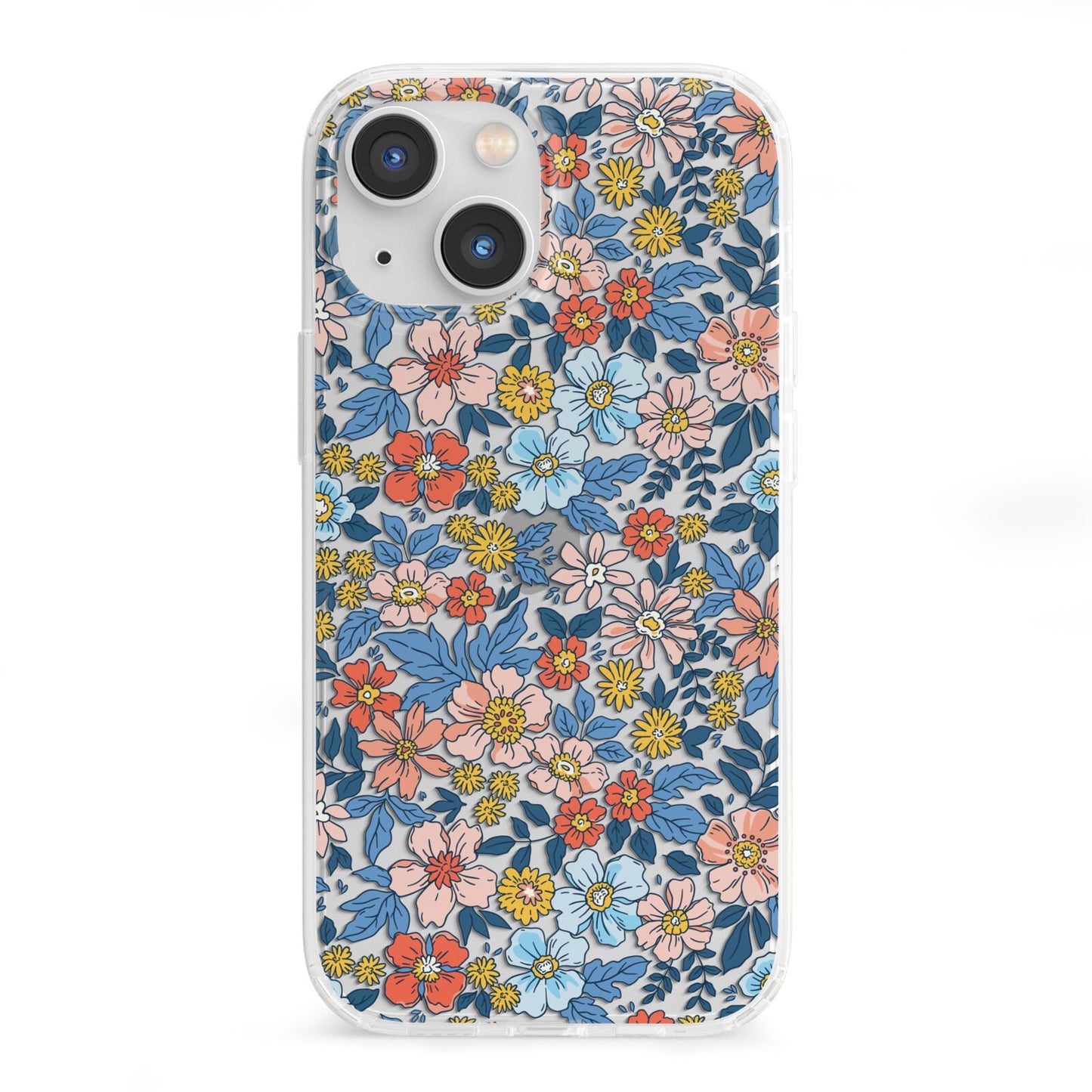Vintage Flower iPhone 13 Mini Clear Bumper Case