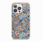 Vintage Flower iPhone 13 Pro TPU Impact Case with Pink Edges