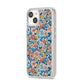 Vintage Flower iPhone 14 Clear Tough Case Starlight Angled Image