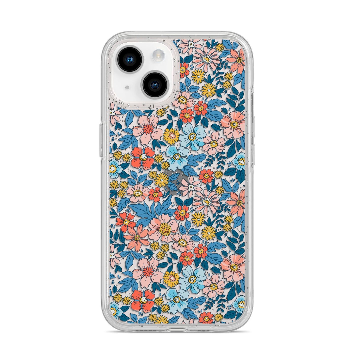 Vintage Flower iPhone 14 Glitter Tough Case Starlight