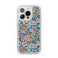 Vintage Flower iPhone 14 Pro Glitter Tough Case Silver