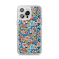 Vintage Flower iPhone 14 Pro Max Glitter Tough Case Silver