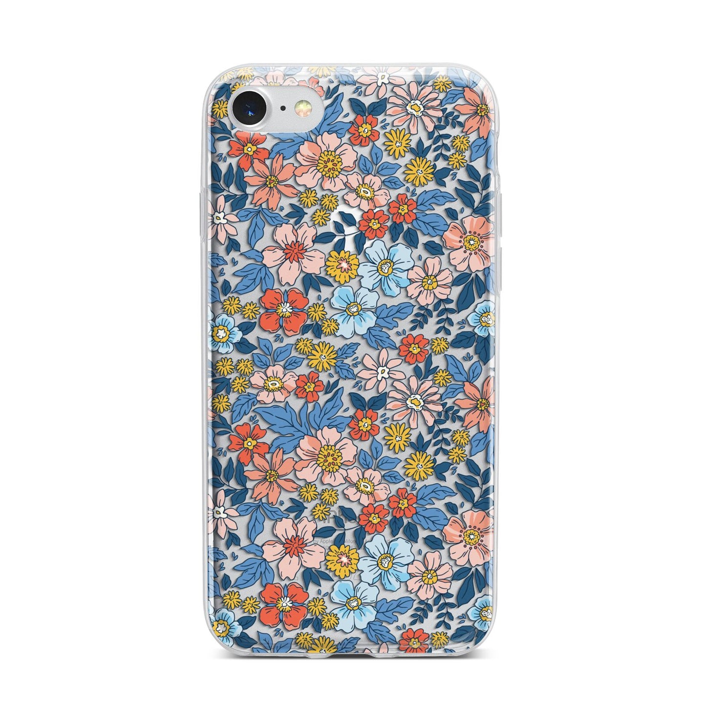 Vintage Flower iPhone 7 Bumper Case on Silver iPhone