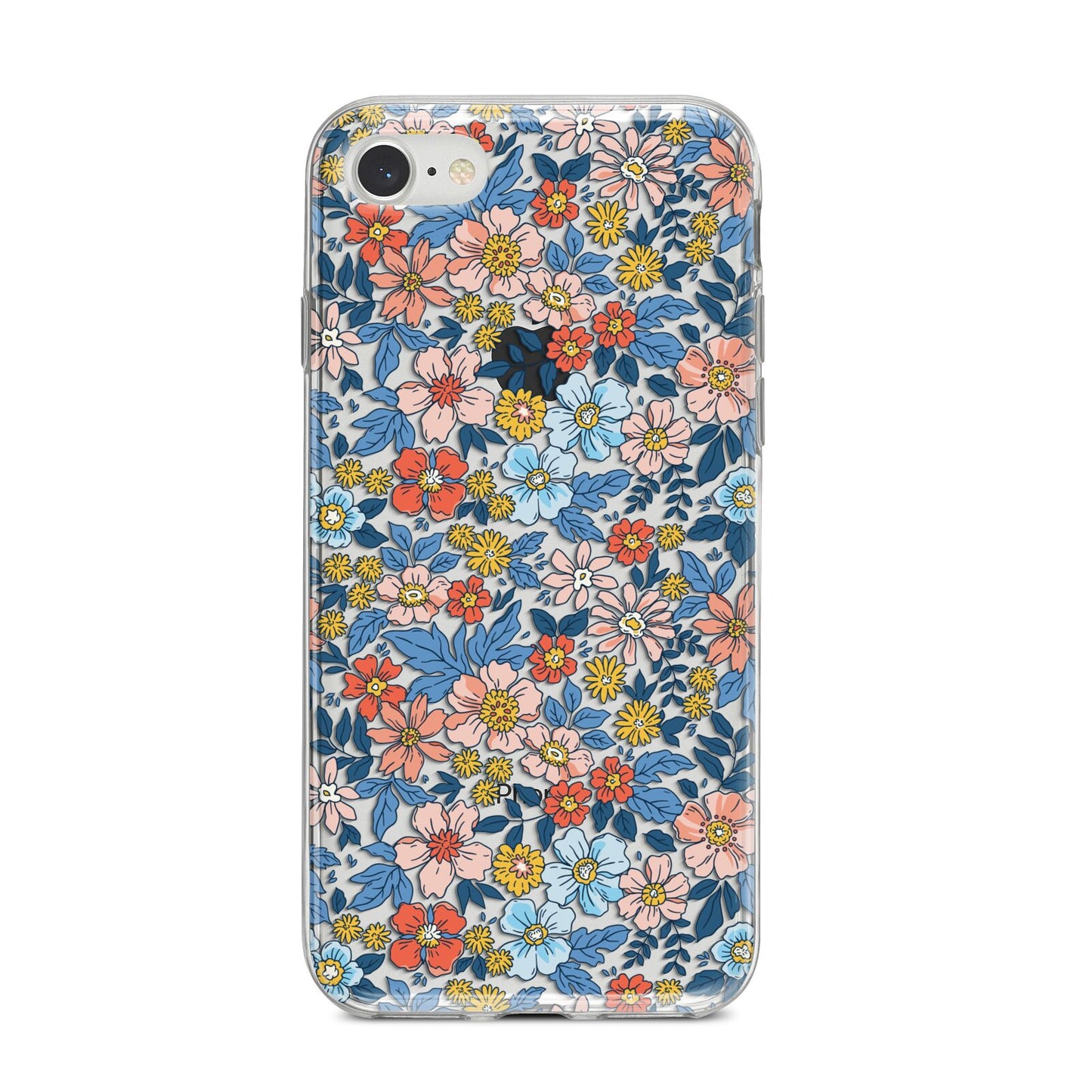 Vintage Flower iPhone 8 Bumper Case on Silver iPhone