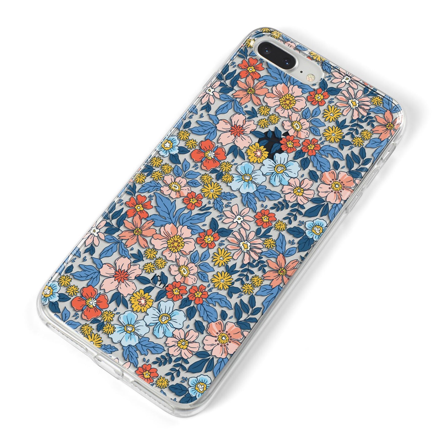 Vintage Flower iPhone 8 Plus Bumper Case on Silver iPhone Alternative Image
