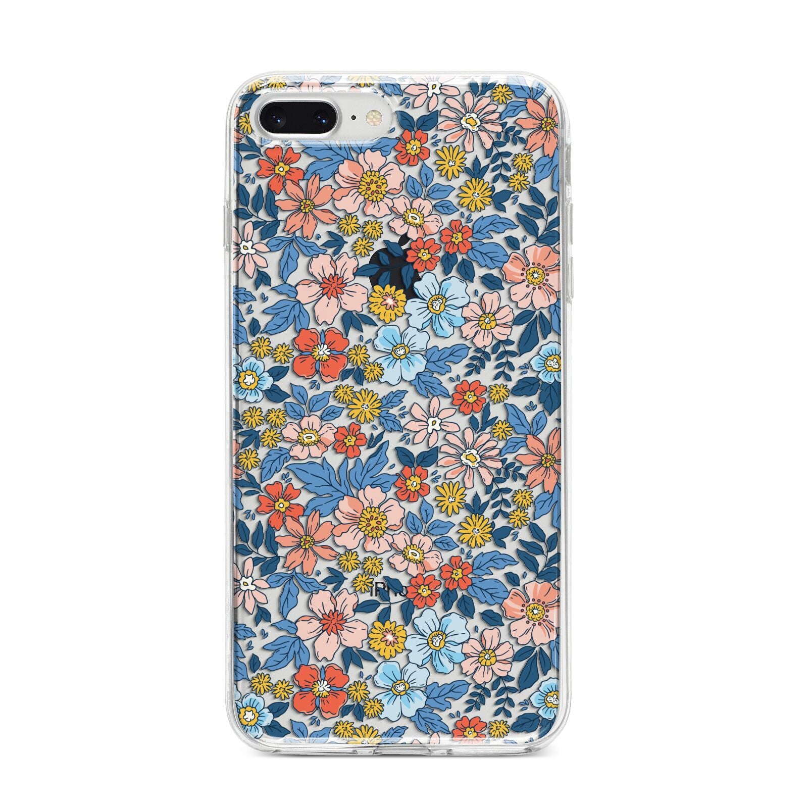 Vintage Flower iPhone 8 Plus Bumper Case on Silver iPhone