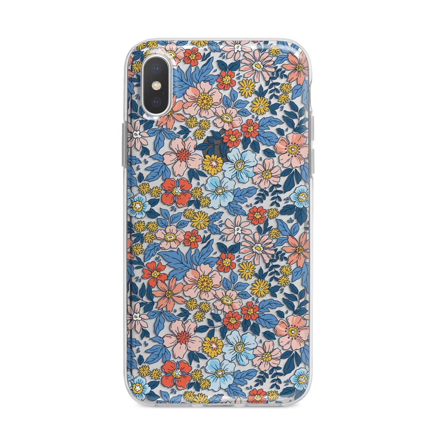 Vintage Flower iPhone X Bumper Case on Silver iPhone Alternative Image 1