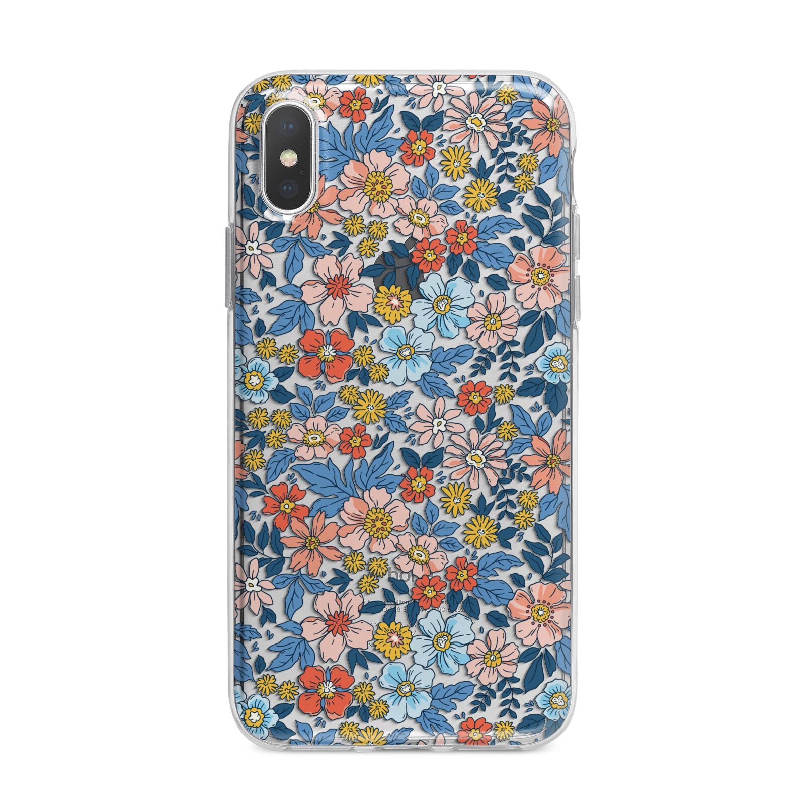 Vintage Flower iPhone X Bumper Case on Silver iPhone Alternative Image 1