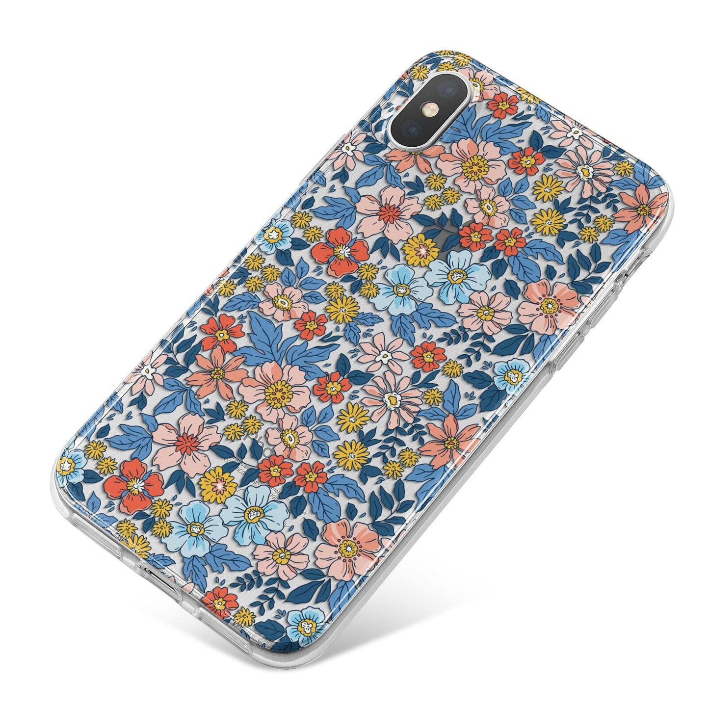 Vintage Flower iPhone X Bumper Case on Silver iPhone