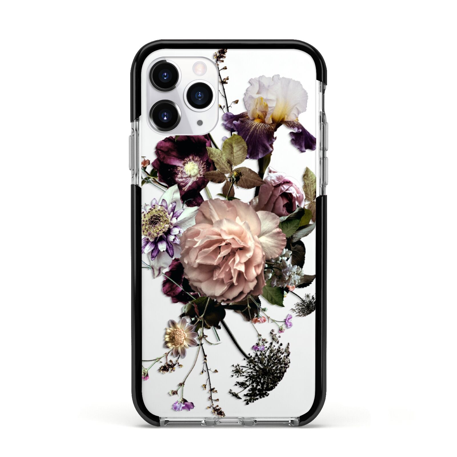 Vintage Flowers Apple iPhone 11 Pro in Silver with Black Impact Case