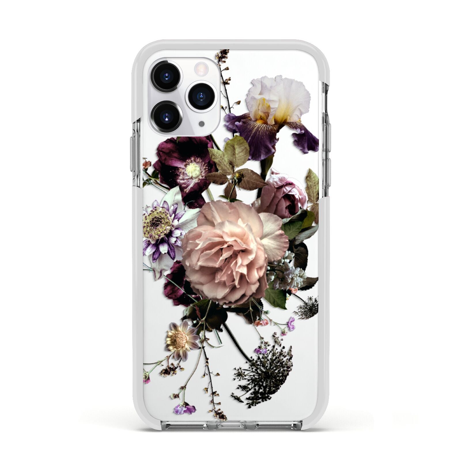Vintage Flowers Apple iPhone 11 Pro in Silver with White Impact Case
