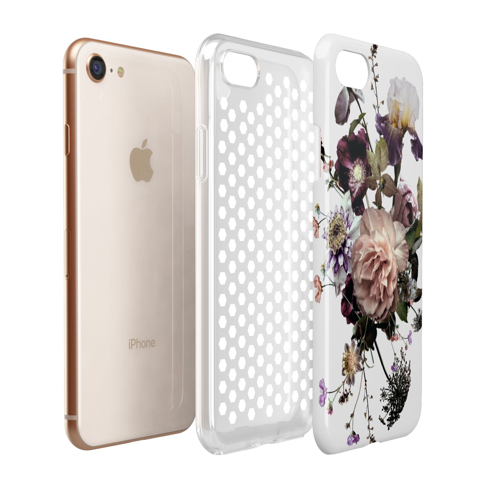 Vintage Flowers Apple iPhone 7 8 3D Tough Case Expanded View