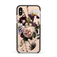 Vintage Flowers Apple iPhone Xs Impact Case Black Edge on Gold Phone