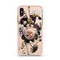 Vintage Flowers Apple iPhone Xs Impact Case Pink Edge on Gold Phone