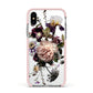 Vintage Flowers Apple iPhone Xs Impact Case Pink Edge on Silver Phone