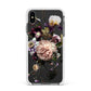 Vintage Flowers Apple iPhone Xs Max Impact Case White Edge on Black Phone
