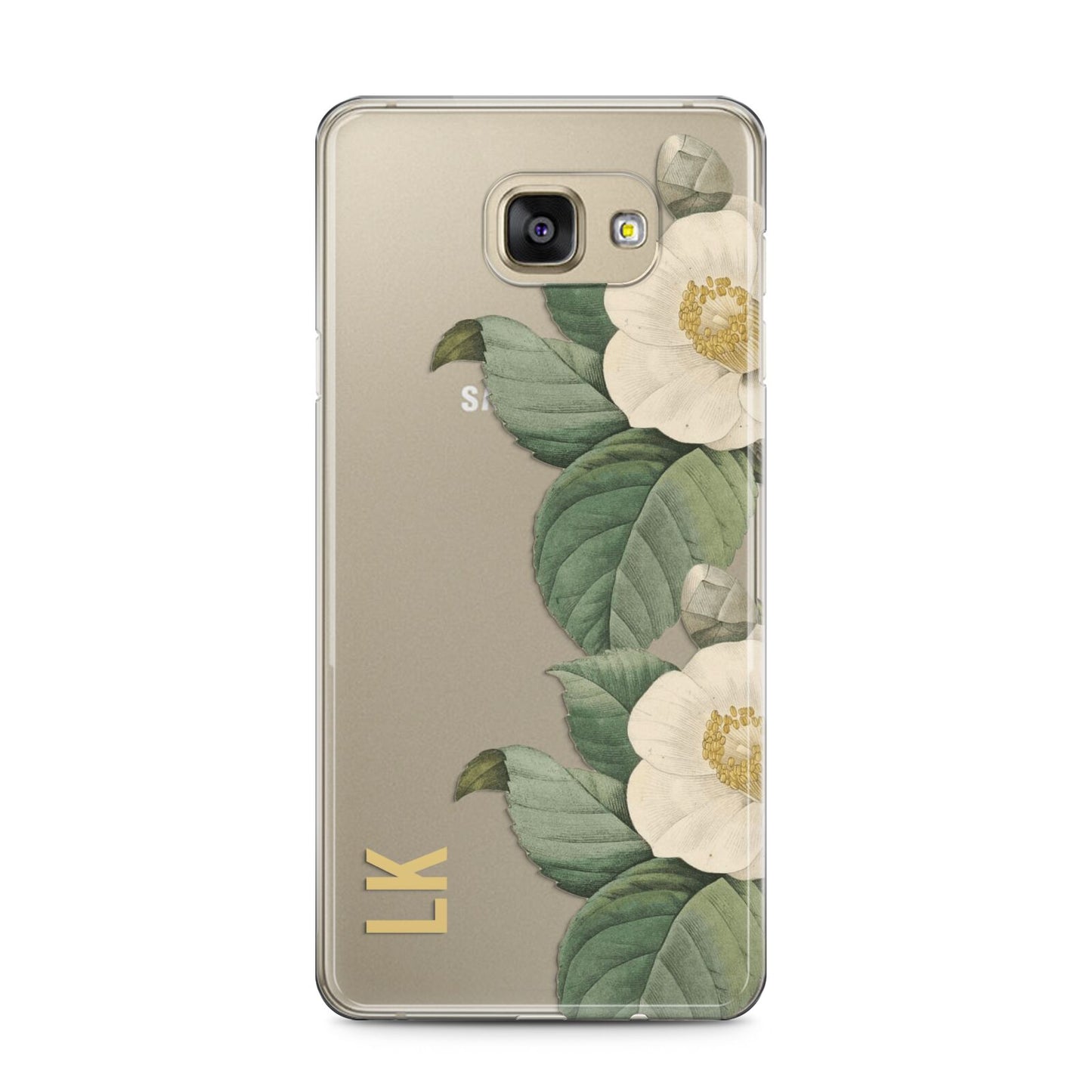 Vintage Flowers Personalised Samsung Galaxy A5 2016 Case on gold phone
