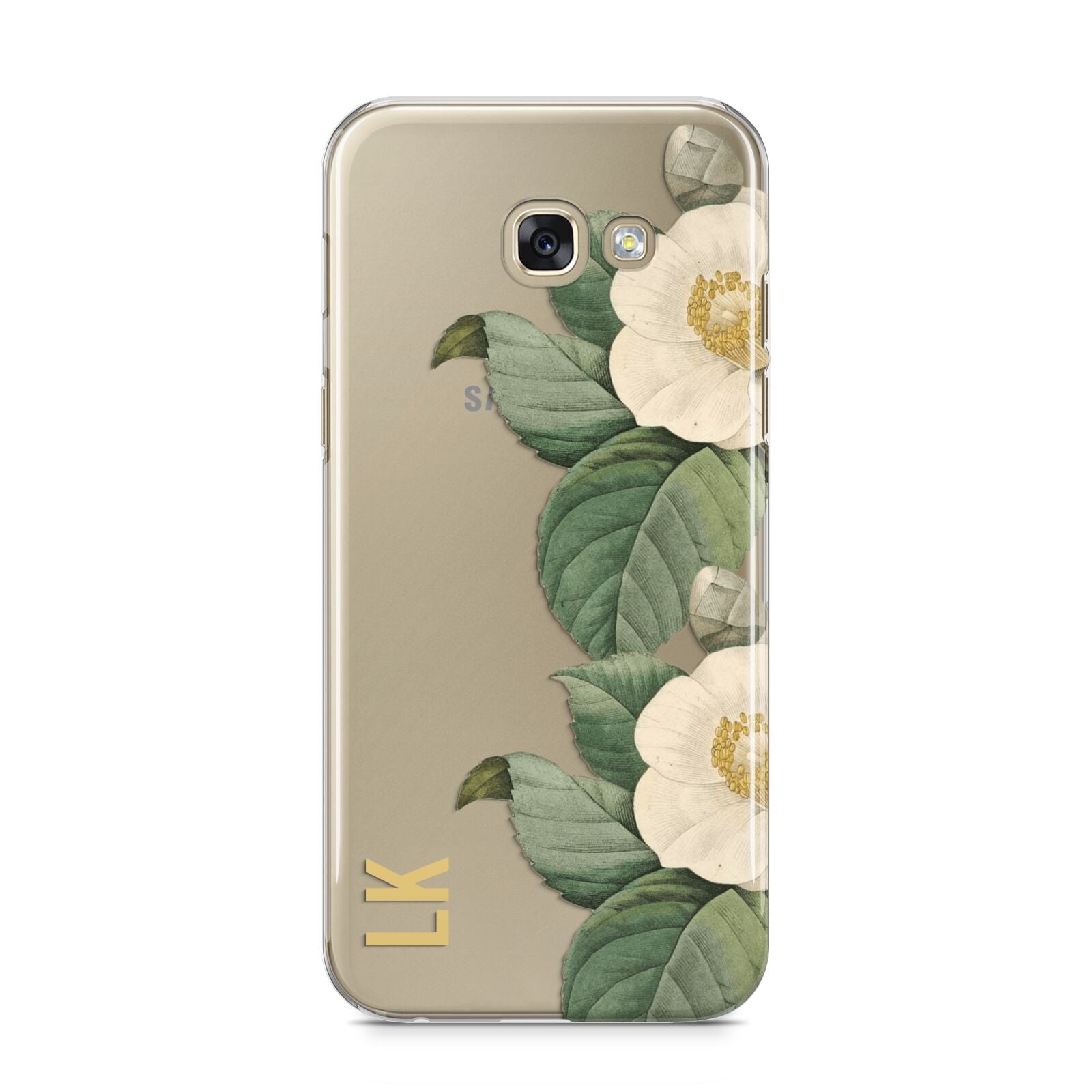 Vintage Flowers Personalised Samsung Galaxy A5 2017 Case on gold phone