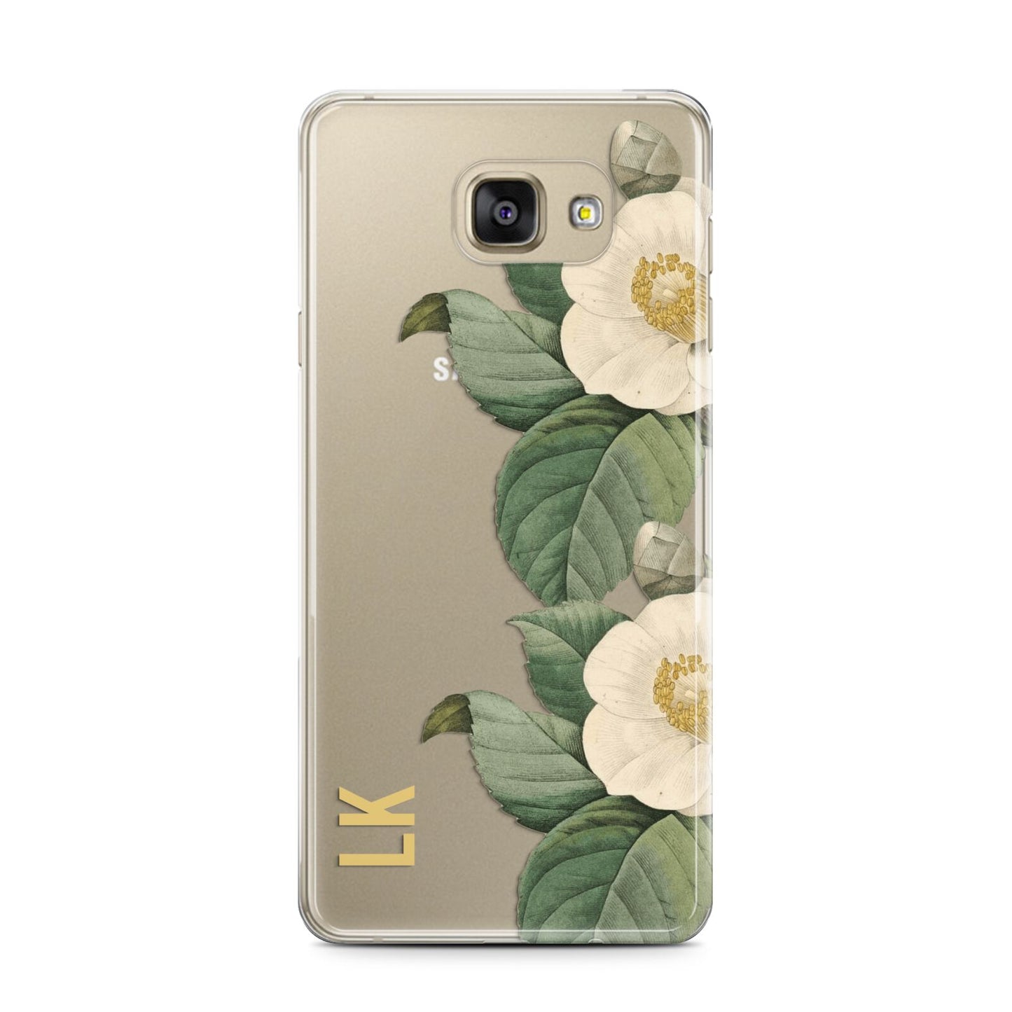 Vintage Flowers Personalised Samsung Galaxy A7 2016 Case on gold phone