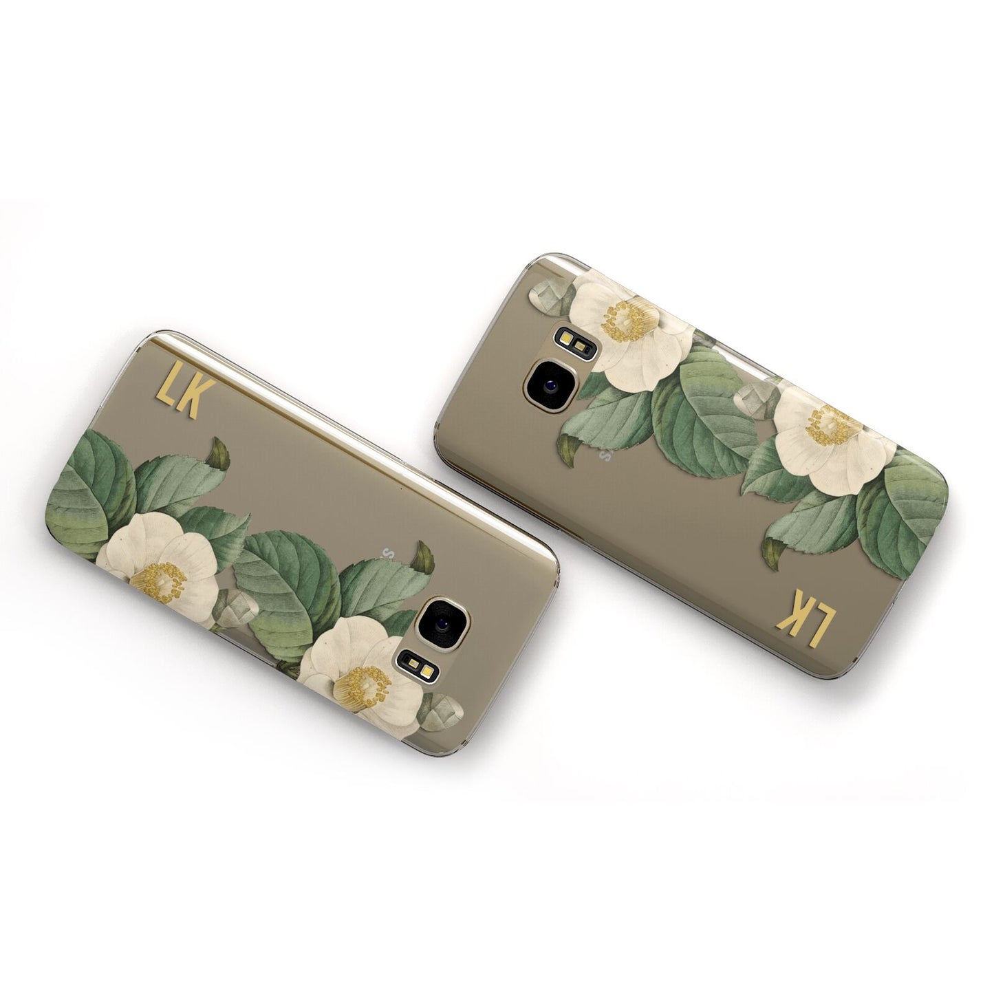 Vintage Flowers Personalised Samsung Galaxy Case Flat Overview